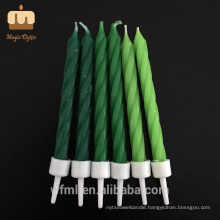 Top Level Cake Decoration Green Ombre Spiral Candles Taper Suppliers